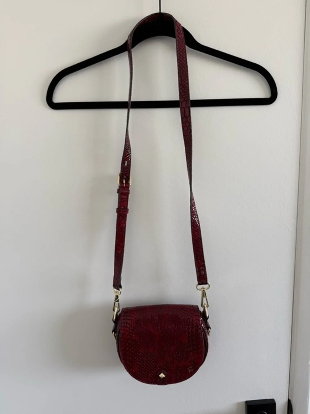 Rebecca Minkoff Maroon Snakeskin Crossbody Bag